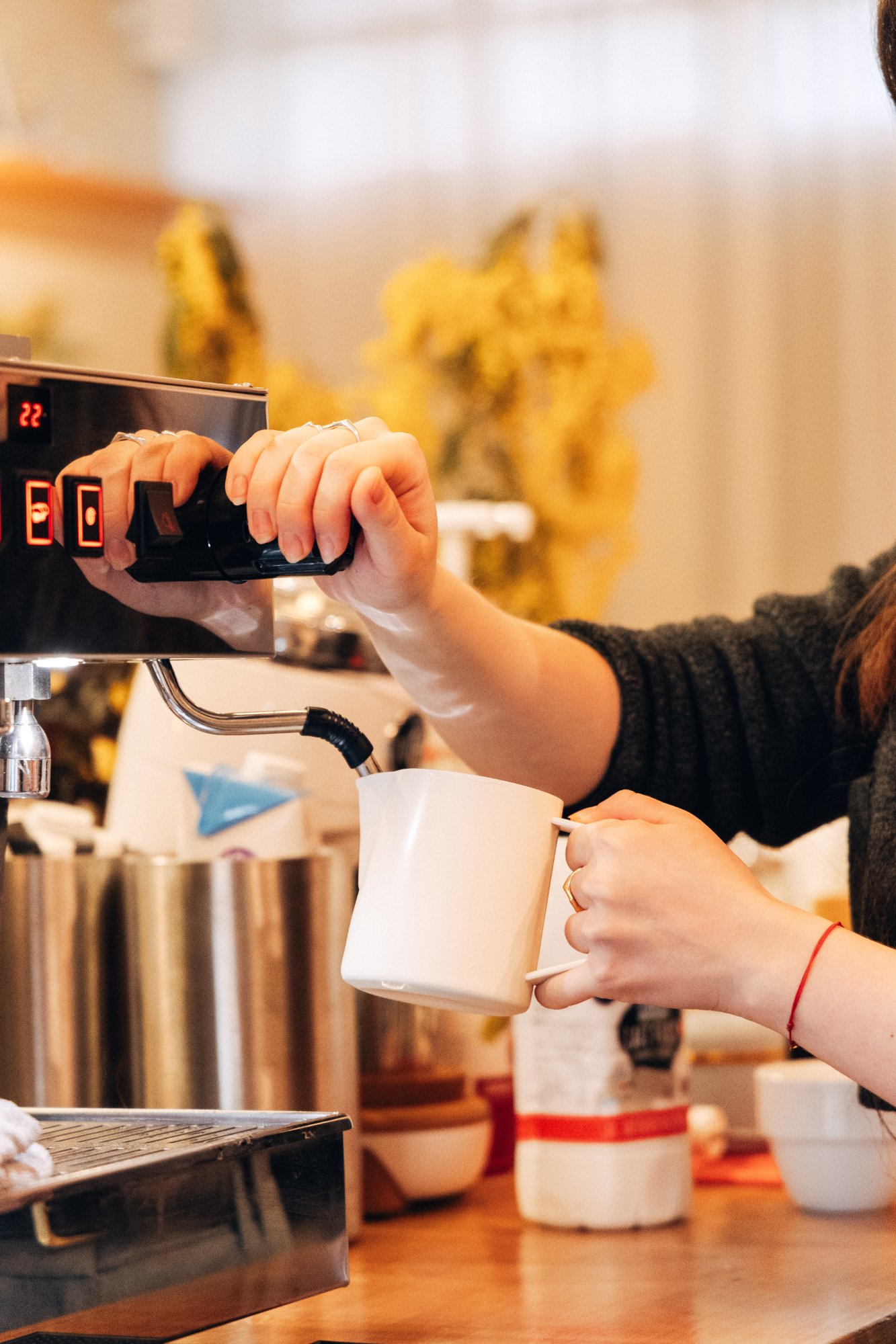 Red and Red café interior Geneva